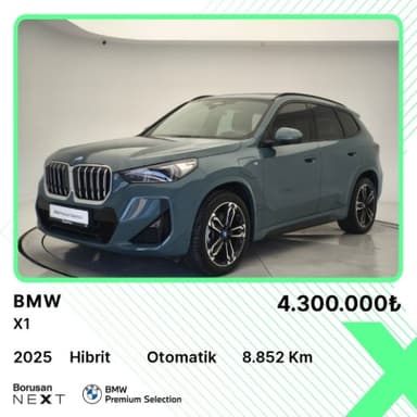 Creatividad de coche de Borusan Next con precio, año y kilometraje