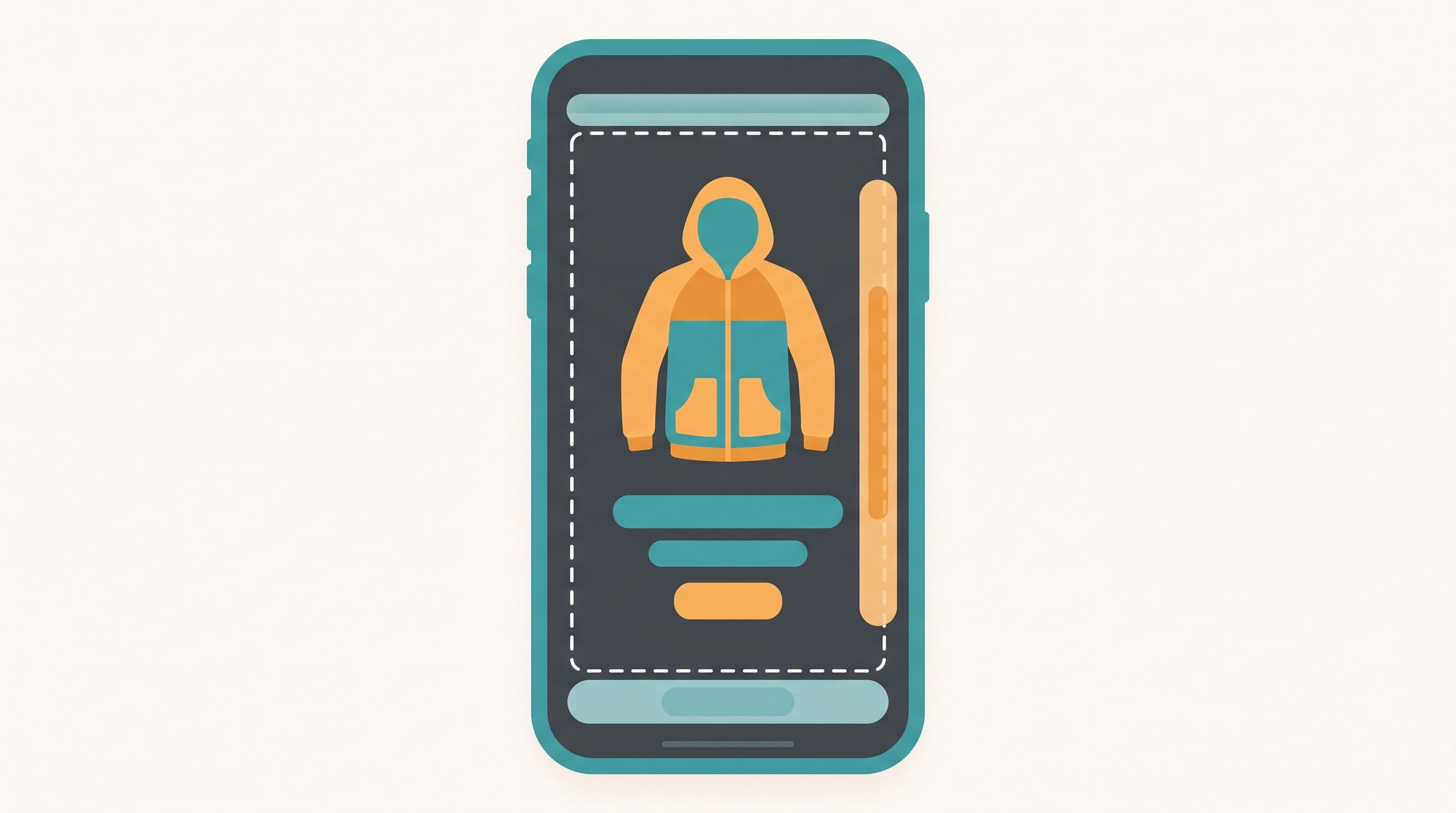 Vertical video frame with a dashed safe area inside platform interface bands